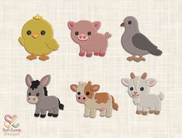 Charming Baby Farm Animals Embroidery Bundle for Seasonal Crafts