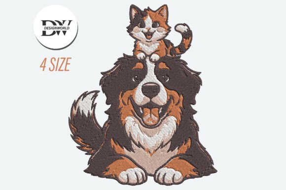 Charming Pet Pair: Dog Cat Embroidery Design Review