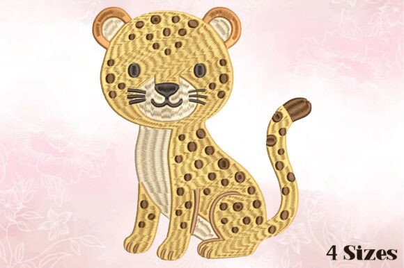 Cute Baby Leopard Embroidery Design