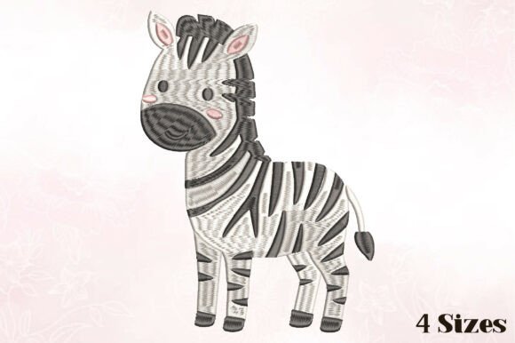 Cute Baby Zebra Embroidery Design: A Seasonal Charm for Holiday Crafts