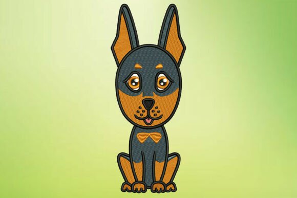 Cute Doberman Puppy Embroidery: A Designer’s Take for Boutique Apparel
