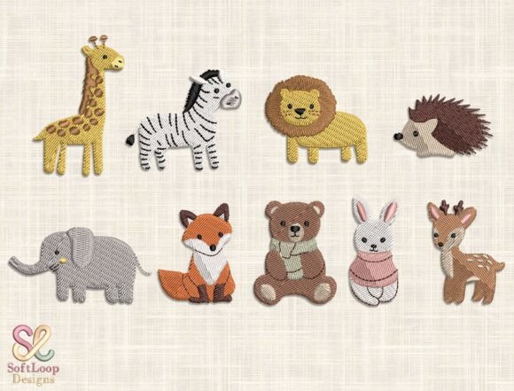 Cute Safari Animals Bundle for Cozy Apparel
