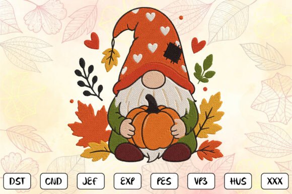 Fall Gnome Pumpkin Embroidery: A Seasonal Staple for Holiday Crafters