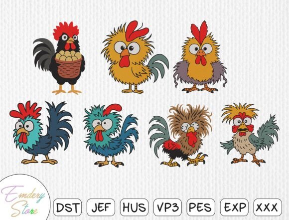 Funny Chicken Embroidery Design Bundle Review for Business Branding