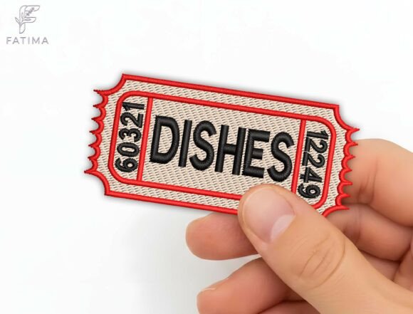 Funny Dishes Ticket Patch Embroidery