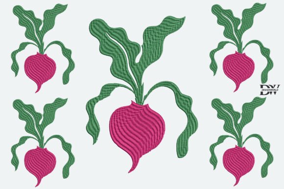 Magenta Beet Embroidery Design: A Garden Touch for Personalized Gifts