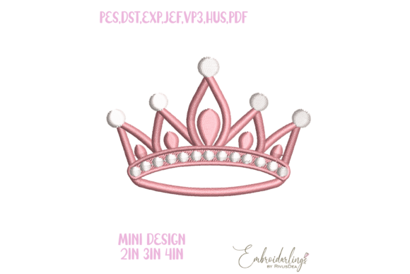 Mini Princess Crown Embroidery Design Review for Small Business Merch