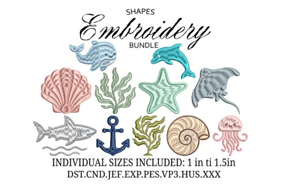 Mini Sea Animals Embroidery: Ocean Charm for Boutique Apparel