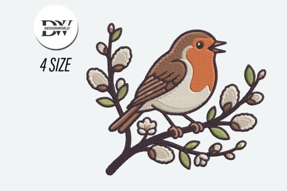 Robin Bird Embroidery Design: A Nature-Inspired Gem for Etsy Sellers