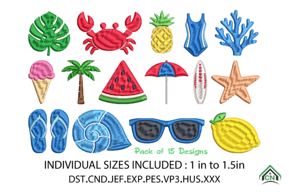 Summer Beach Icons Embroidery Review for Real Projects