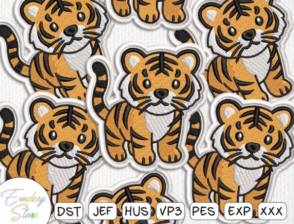 Tiger Patch Embroidery Design: A Seasonal Charm for Holiday Crafters